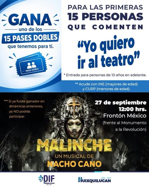 Concurso de pases dobles para el musical Malinche en el Frontón México