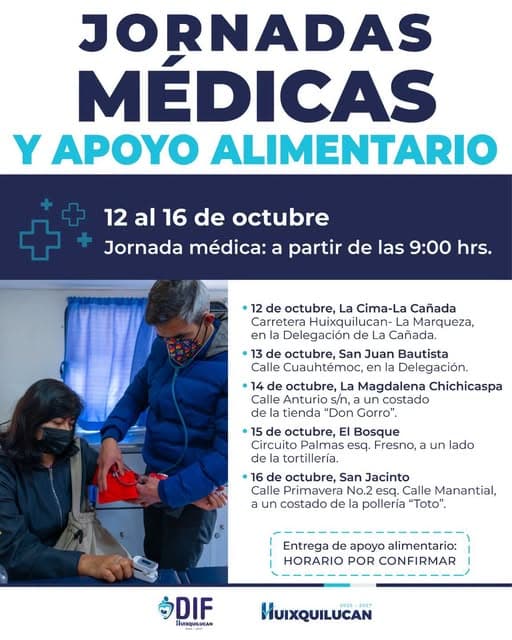 Jornadas Médicas y de Apoyo Alimentario en Huixquilucan