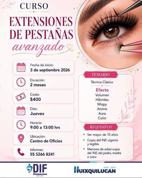 Inscripciones abiertas a cursos del Centro de Oficios DIF Huixquilucan