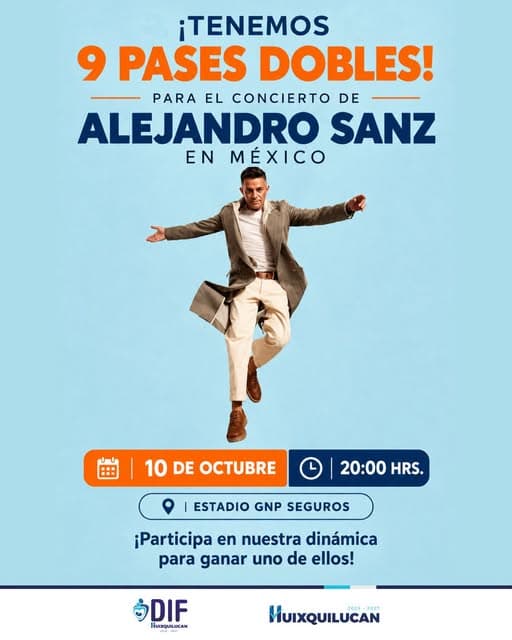 Dinámica para ganar pases al concierto de Alejandro Sanz