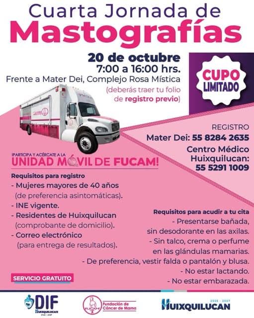 Cuarta Jornada de Mastografías del DIF Huixquilucan