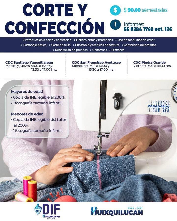 Curso de Corte y Confección en Centros de Desarrollo Comunitario
