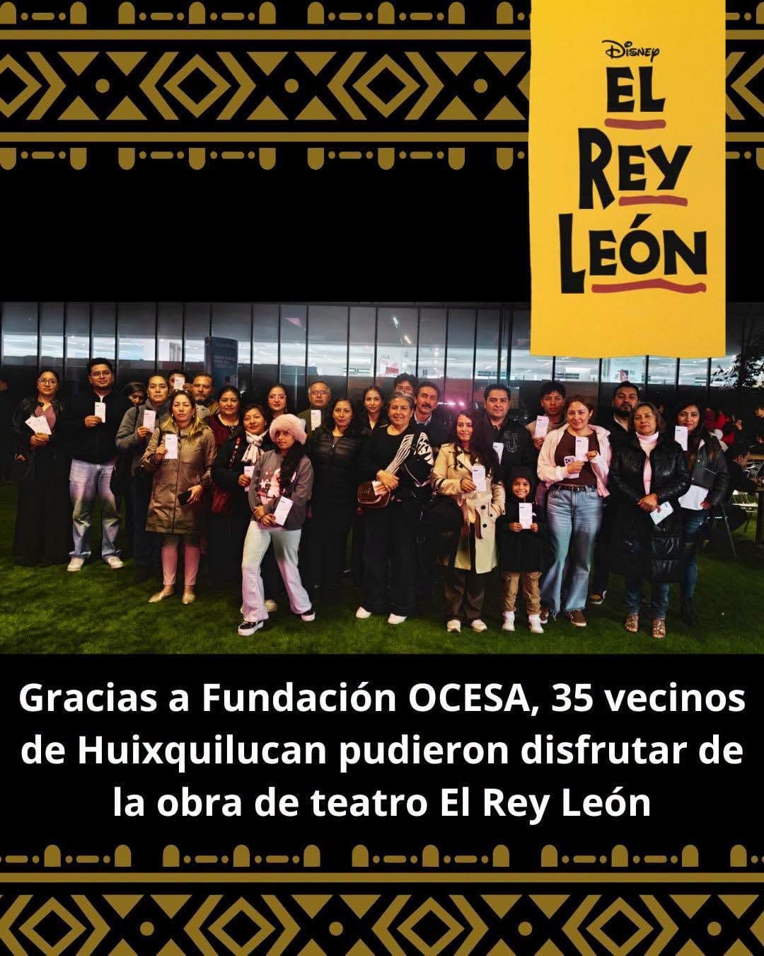 Vecinos disfrutan de la puesta en escena de El Rey León en Huixquilucan