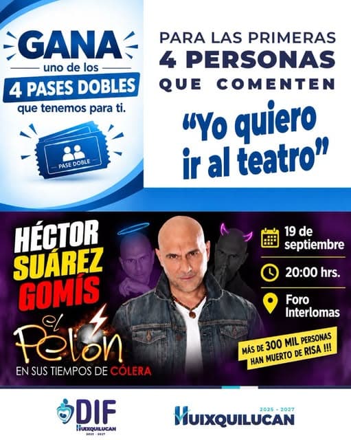 Función de Héctor Suárez Gomís: El Pelón en sus tiempos de cólera