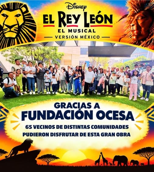 65 vecinos de Huixquilucan disfrutaron de El Rey León, El Musical