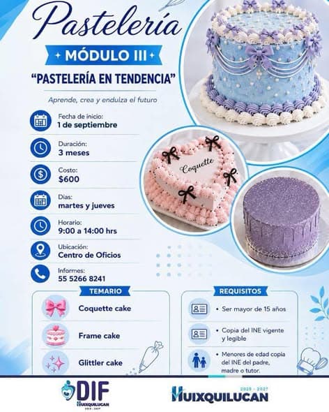Cursos de gastronomía y pastelería en el Centro de Oficios