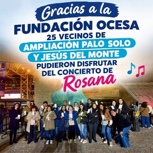 Vecinos de Huixquilucan disfrutaron concierto de Rossana con apoyo de Fundación OCESA