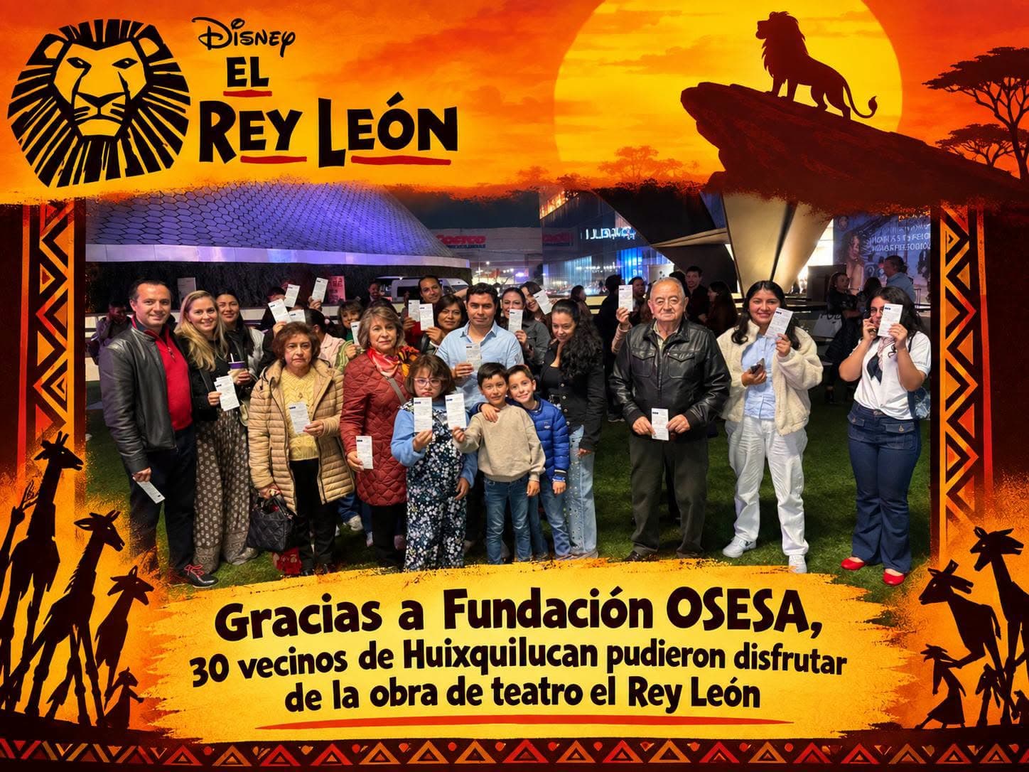 Vecinos de Huixquilucan disfrutaron de la obra El Rey León con apoyo de Fundación OCESA