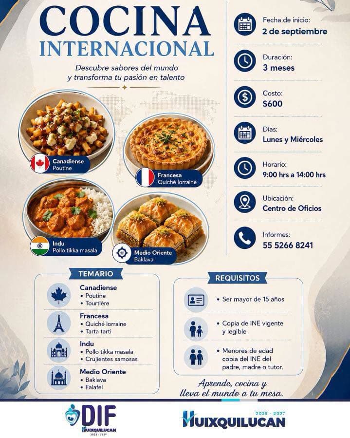Curso de Cocina Internacional en el Centro de Oficios